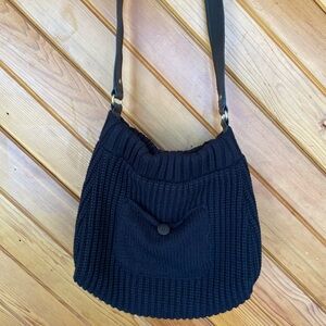 UGG Cardy Black Knit Shoulder Bag